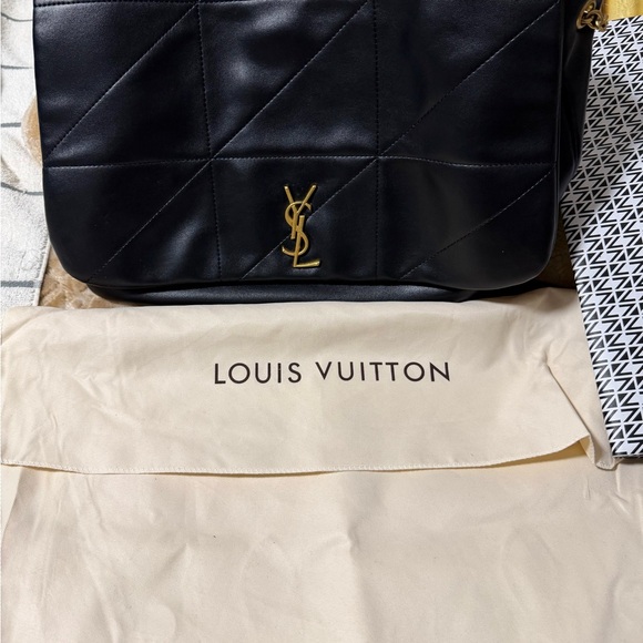 Yves Saint Laurent Handbags - Yves Saint Laurent Black Quilted Leather Shoulder Bag with Gold YSL Hardware